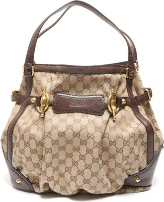 Gucci Gg Canvas Beige Gg Canvas Shoulder Bag Tote Bag (Pre-Owned)