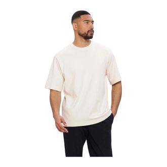 Profuomo Tops, Heren, Wit, M, Katoen, T-Shirt Crew Neck Heavy Cotton