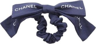 Chanel Pre-owned Silk Scrunchie - Dames - Vintage Accessoires - Blauw - ONE Size - Vintage