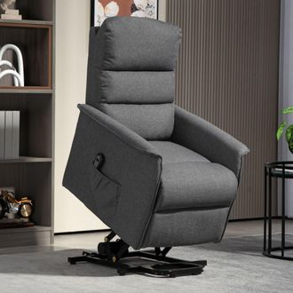 HOMCOM Power Lift Recliner Electric Reclining Chair with Remote in Dark Grey