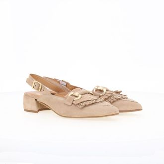 Mjus Puntige slingback ballerinas van su&egrave;deleer