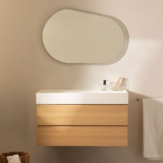 Sklum Sklum - Conjunto De Mueble De Ba&ntilde;o En Madera Y Chapa De Fresno Con Lavabo Integrado Ona