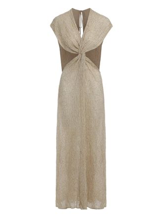 Savannah Morrow Fiori twisted maxi dress - Neutrals