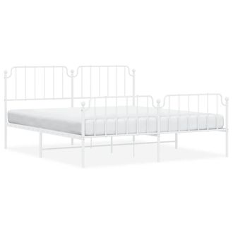 Berkfield Home Metal Bed Frame with Headboard & Footboard White 183x213 cm