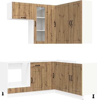 vidaXL Unidad De Cocina Lucca 8 Uds. Roble Artisan Vidaxl