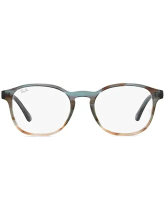Ray-Ban striped round-frame glasses - unisex - Acetate - 52 - Blue