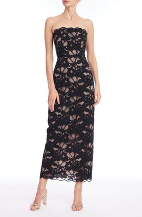 Badgley Mischka Lace Strapless Gown in Black at Nordstrom, Size 12