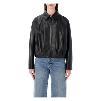 S.W.O.R.D 6.6.44 Leather Jackets, female, Black, Size: S Cropped Nappa Leather Bomber