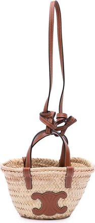 Celine Borsa a tracolla Mini Nano Triomphe Classic Panier in rafia 2022 - Marrone