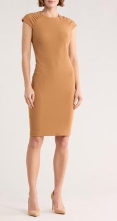 Calvin Klein Cap Sleeve Sheath Dress in Luggage at Nordstrom Rack, Size 10