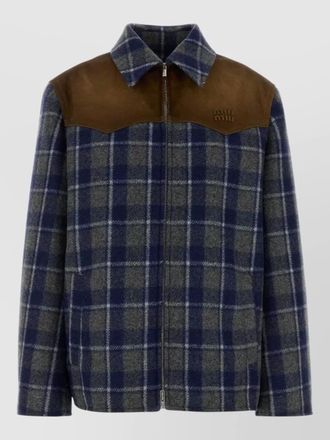 Miu Miu embroidered virgin wool fitted jacket