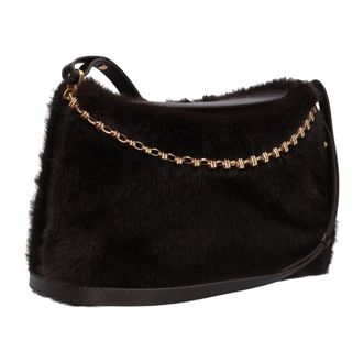 Vanessa Bruno Chique Ketting Schoudertas voor Herfst/Winter - Dames - Tassen - Bruin - Maat: ONE Size Wol