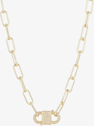 Eye Candy Los Angeles Womens Violet Chain Link Cubic Zirconia Necklace In Gold