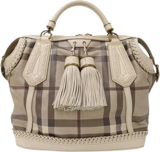 Burberry Pre-owned Vintage Shoulder Bag - Dames - Vintage Handtas - Beige - ONE Size - Leer - Vintage