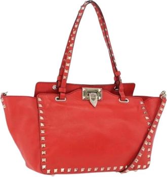 Valentino Pre-owned Vintage Tote Bag - Dames - Vintage Shopper - Rood - ONE Size - Leer - Vintage