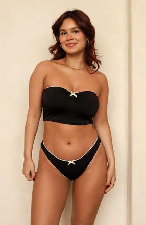 Dippin' Daisy's Swimwear Monet Super Cheeky Bottom in Black at Nordstrom, Size Medium
