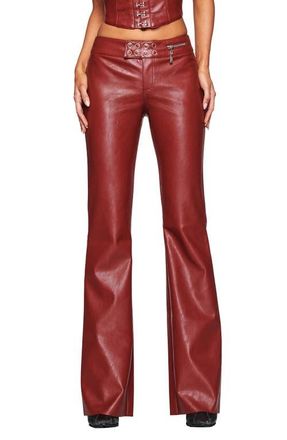 I.AM.GIA Reika Faux Leather Flare Pants in Dark Red at Nordstrom, Size Xx-Small