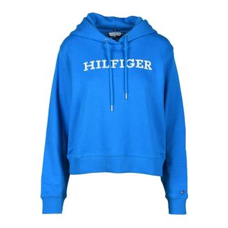 Tommy Hilfiger Katoenen Sweatshirt - Dames - Hoodies - Blauw - M - Katoen - Hoodies & sweatvesten