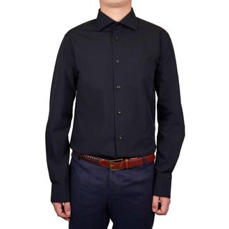 Cavalli Mens Black Dress Shirt W Logo
