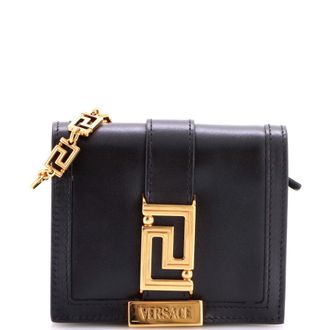 Versace Greca Goddess Wallet on Chain Leather Mini
