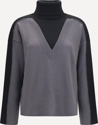 Maison Margiela Maglione bicolore con collo alto Woman L