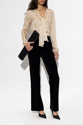 Balmain Silk Top, Womens, Beige