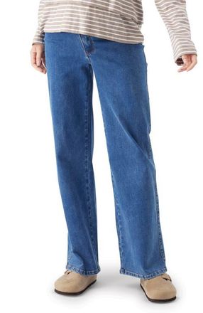 Ripe Kyle Wide Leg Under Tummy Maternity Jean in True Blue at Nordstrom, Size X-Large 31 Au
