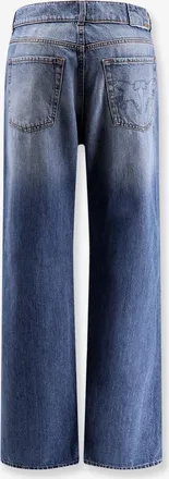 Pinko Womens Wide-Leg Jeans Wanda Blue Cotton