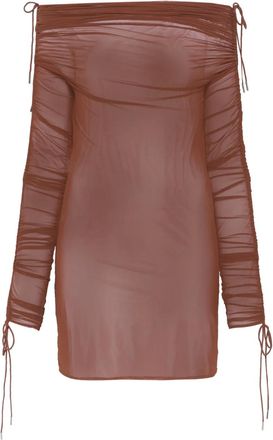 Atlein Abito corto con spalle scoperte - Marrone