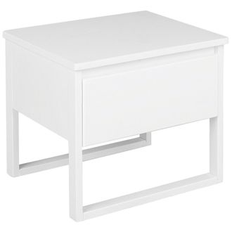 Beliani Beliani - Mesita De Noche Caj&oacute;n De Madera De Pino Blanca Acabado Aceitado Contempor&aacute;neo Giulia