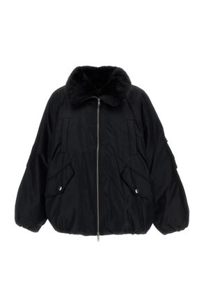 Stand Studio Black Thilda Oversized Padded Nylon Jacket