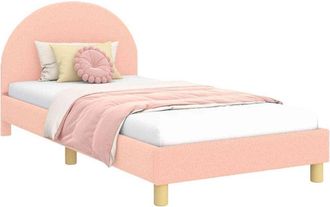 vidaXL Cama Para Ni&ntilde;os Con Cabecero Rosa 80 X 200 Cm Tela De Oveja Vidaxl