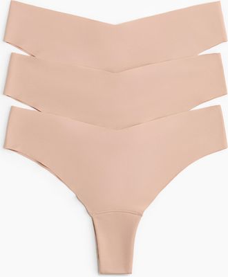 H&M 3er-Pack Unsichtbare Brazil Slips - Beige