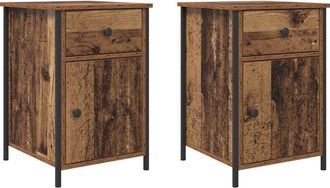 vidaXL Vidaxl - Bedside Cabinet 2 pcs Old wood 40 x 42 x 60 cm Engineered wood