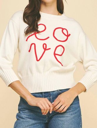 Pinch Design Love Sweater In White