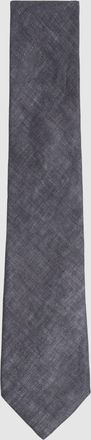 Reiss Navy Linen Textured Tie