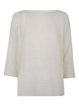 Daniela Gregis boat-meck wool blouse - Neutrals