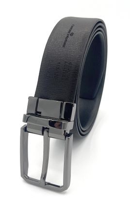 Oaks Belts Dautore; Mens belt reversibiile saffiano texture 100% genuine leather. Made in Italy, Black/Moor, 115-130 / 58 IT; facilmente accorciabile