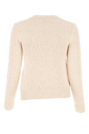 Jil Sander Womens Ivory Cotton Blend Sweater Natural Maglieria