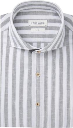 Profuomo Shirt X-Cutaway Linen - Heren - Casual Overhemden - Veelkleurig - L - Linnen - Overhemden