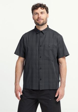 Jack Wolfskin Funktionshemd JACK WOLFSKIN HOT TRAIL SHIRT M, Herren, Gr. XL (54/56), N-Gr, check schwarz, Obermaterial: 100% Baumwolle, Hemden Funktionshemd