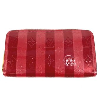 Louis Vuitton Red Color Monogram Vernis Long Wallet (Bi-Fold) (Pre-Owned)