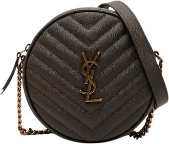 Saint Laurent Pre-owned Crossbody Bag - Dames - Vintage Schoudertas - Grijs - ONE Size - Leer - Vintage