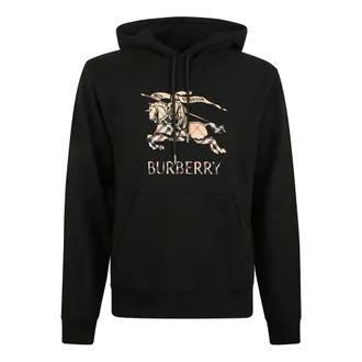 Burberry Hoodies, male, Black, Size: M Cotton Hoodie