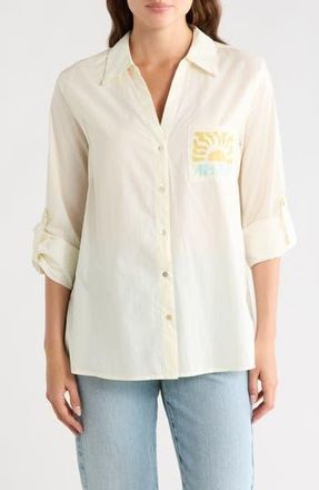 Daniel Rainn Postcard Button-Up Shirt in Ivory at Nordstrom Rack, Size X-Small