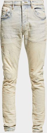 Purple Men & apos;s P001 Superlight Oil Repair Skinny Jeans