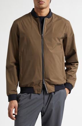 Herno Waterproof Bomber Jacket in Army Green at Nordstrom, Size 38 Us