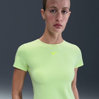 Nike Womens Form Short-Sleeve Top in Yellow | HQ8079-701