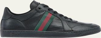 Gucci Mens Coda Leather Low-Top Sneakers
