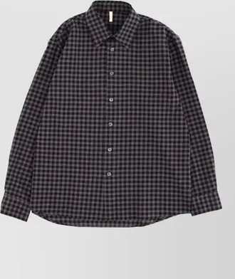 Sunflower long sleeve shirt checked pattern style